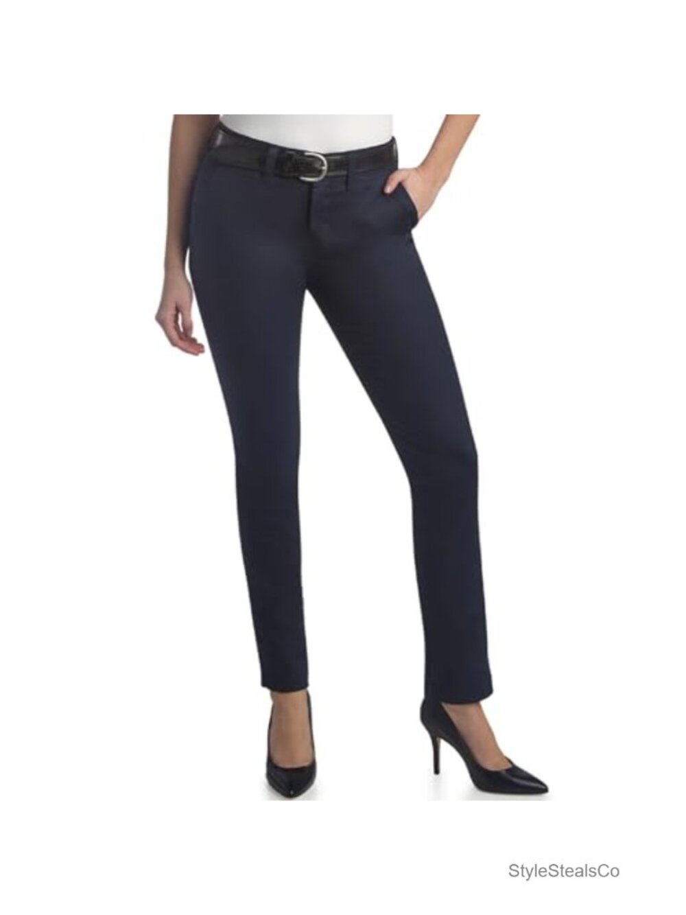 Dickies Skinny Twill Pants Mid-Rise Non-Stretch Work Casual